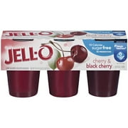 Jell-O Sugar-Free Cherry & Black Cherry Gelatin Snack, 3.25 Oz., 6 Count
