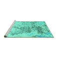 thumbnail image 2 of Ahgly Company Machine Washable Indoor Rectangle Solid Turquoise Blue Modern Area Rugs, 4' x 6', 2 of 4