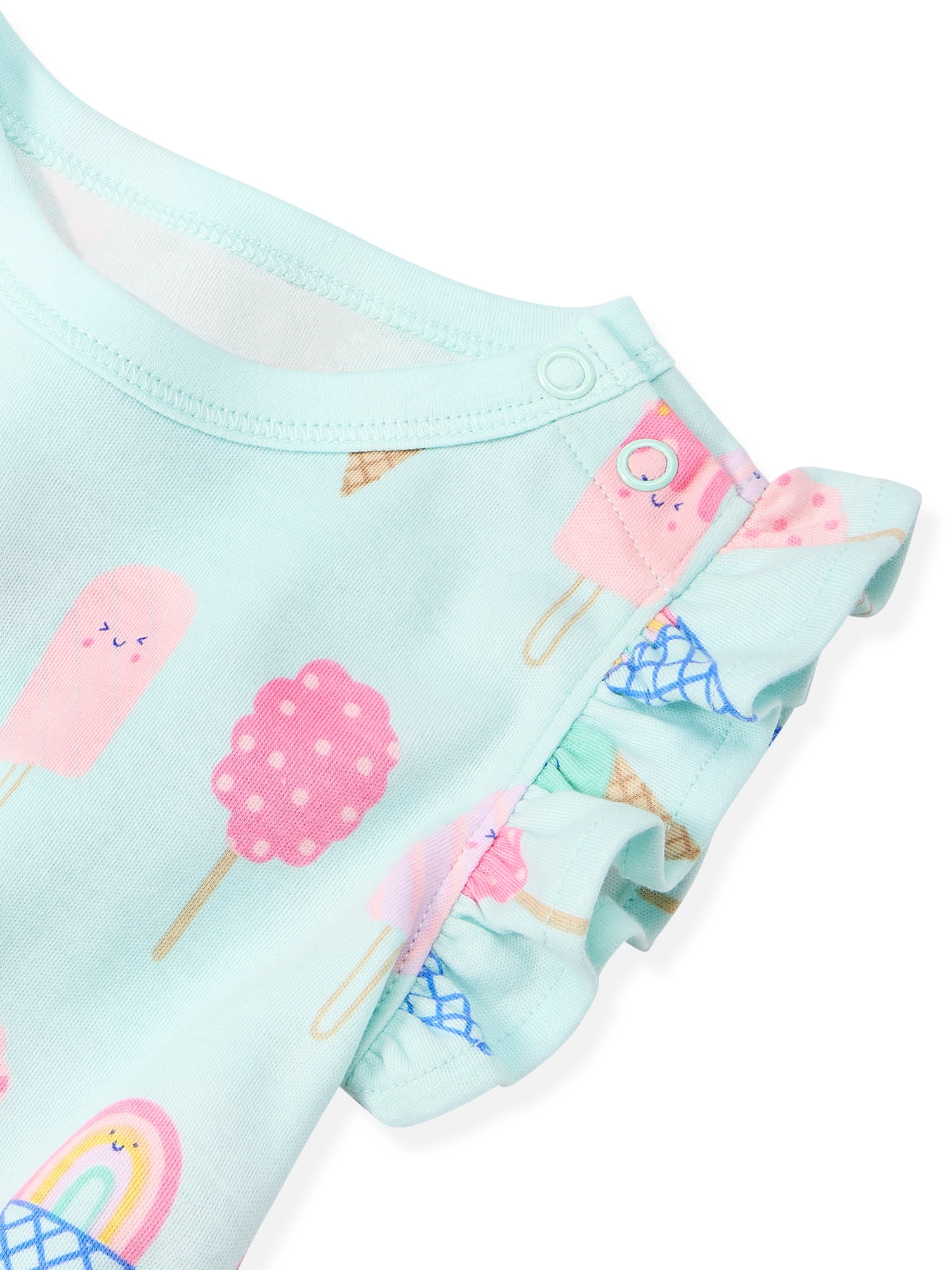 Garanimals Baby Girl Rompers 100% Cotton Flutter Sleeve 2-Pack Sizes 0-24M