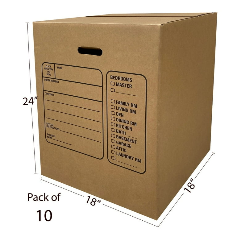 Pratt Retail Specialties Large Moving Box (18 in. L x 24 in. W x 18 in. D)  LGMVBOX - The Home Depot