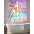 thumbnail image 5 of Palm Tree Sheer Curtains for Living Room Bedroom, Light-filtering Sheer Curtain, Beach Rod Pocket Voile Window Treatment Drapes, 52’’Wx63’’L, 2 Panels Set, 5 of 7