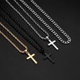 thumbnail image 6 of Turandoss Gold Cross Layered Necklaces for Men Boys Stainless Steel Pendant 16-24 inch Twist Rope Chain Jewelry Set Christian Religious Easter Birthday Gifts for Men Father Husband Grandpa, 6 of 8