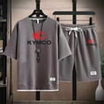 thumbnail image 3 of El último conjunto de camiseta y pantalones cortos KYMCO, conjunto de ropa deportiva de skate informal y de moda con cuello redondo y manga corta para hombre, 3 of 5