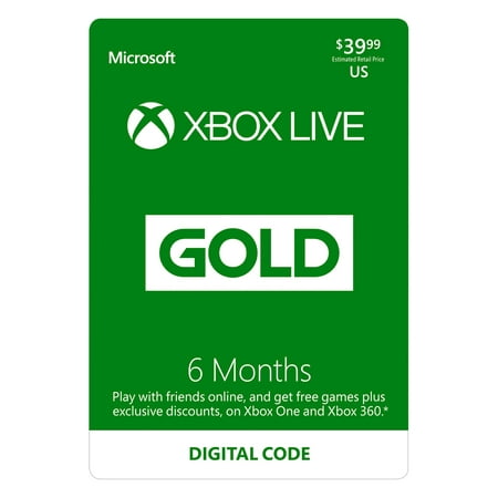 Xbox Live 6 Month Gold Membership - [Digital]