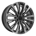 thumbnail image 3 of OE Wheels CA93 22 Inch Rims and Tires Fit Escalade-V Series Style 6x139.7 22x9 Gloss Gunmetal with Polished Face - Hollander 4869 - TS-37 AT 285/45-22 (Set of 4), 3 of 5