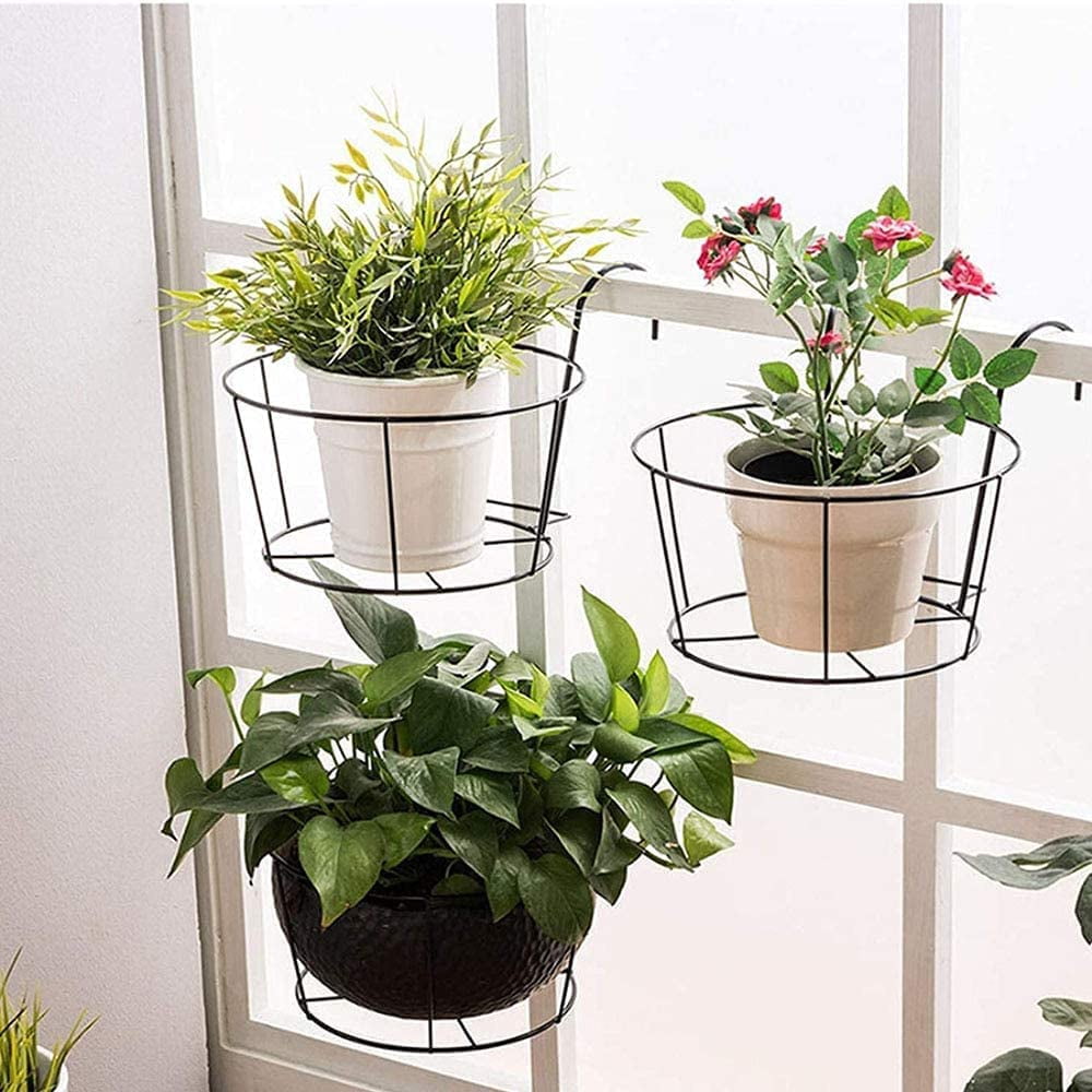 8 Pcs Coloré Résine Tenture Murale Jardinière Pot Vertical Jardin Vivant Mur Montage Fenêtre Accrocher Intérieur Extérieur Plante Pour Cuisine Herbe Balcon Garde-Corps Étagère Clôture Treillis