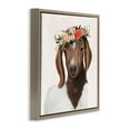 thumbnail image 3 of Stupell Industries Springtime Flower Crown Long Ear Goat Animals & Insects Painting Brown Floater Framed Canvas Art Print Wall Art, 25 x 25, 3 of 9