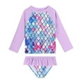 thumbnail image 1 of URMAIC Toddler Little Girls Long Sleeve Rash Guard with Bikini Bottoms Two Pieces Swimsuit, 1 of 3