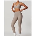 thumbnail image 4 of Conjuntos de entrenamiento for mujer, sujetador deportivo de 2 piezas, camiseta sin mangas, leggings de cintura alta, ropa deportiva for gimnasio y yoga, top de entrenamiento for mujer, 4 of 7