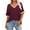 Wine, variant on yillto Women's Basic Tee V Neck Short Sleeve Striped Shirts Casual Baggy Oversized Summer Tunic Tops