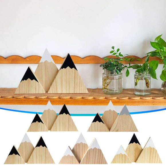 Iumwxz Ornament 3PC Different Sizes Mini Shelf Decor Adventure Shelf Stand Wood Decor Figurine Decoration yellow Wood Online Shopping