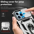 thumbnail image 3 of iPhone 12 Pro Max Case,Dteck Shockproof Rubber Rugged Case Hybrid Hard Ring Holder Kickstand Slide Camera Lens Protector Cover for Apple iPhone 12 Pro Max,Silver, 3 of 8