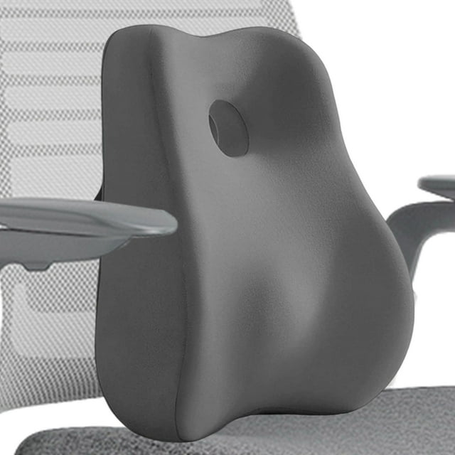 BELOVING Lumbar Support Pillow Portable Compact Soft Memory Foam for Home Office Sofa Gray