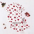 thumbnail image 5 of Tnhcen Women's Valentine's Day Pajamas 2-Piece Set Button - Front Short Sleeve Heart Print Milk Silk Soft Stretchy Sleepwear S - 2XL, 5 of 5