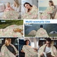 thumbnail image 5 of Pink Flowers Cooling Blanket, Lightweight Breathable Summer Throw Blanket with Double Sided Cold Effect,Green Country Botanical Floral Leaves Picnic Beach Blankets Bed Sheet for Hot Sleepers 50"x60", 5 of 8