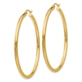 thumbnail image 2 of Primal Gold 14K Yellow Gold 2.5mm Lightweight Tube Hoop Earrings, 2 of 4