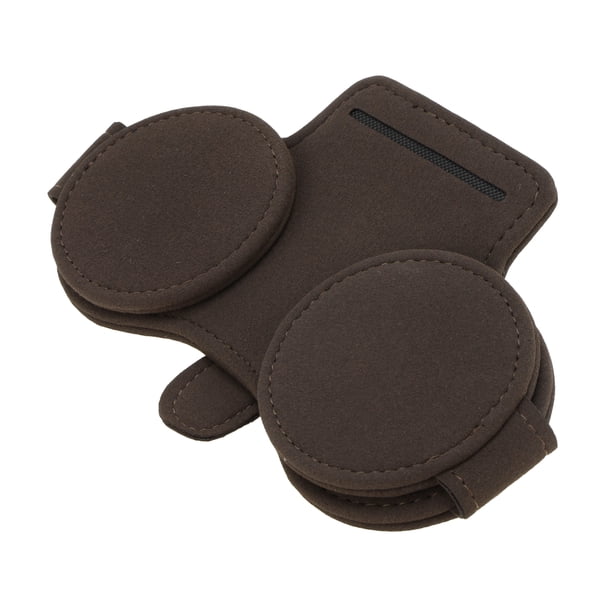 Clip para gafas de sol de coche Unique Bargains con soporte magnético universal para parasol de gafas de sol para coche de ante marrón 16x10cm 1 Pc