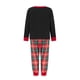thumbnail image 4 of Pijamas navideños familiares a juego, pelele para bebé/camiseta de manga larga con estampado de árbol de Navidad y ciervos y pantalón a cuadros., 4 of 10
