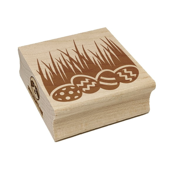 Easter Eggs in Grass Square Rubber Stamp Stamping Scrapbooking Crafting - Small 1.25in
