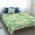thumbnail image 4 of Green Daisy Floral Blanket Soft Cozy Warm Throw Blanket for Couch, Plush Fuzzy Flannel Fleece Blankets for Sofa, Spring Watercolor Flower Leaf Plant Bed Blankets Lightweight Gifts for Women, 30"x40", 4 of 9
