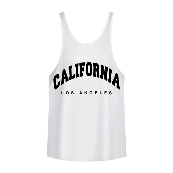 PEASKJP Tank Top Men Beach Mens Tank Tops Sleeveless Shirts for Men's Fitness Gym Tank Top for Men (White,L)