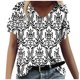 thumbnail image 2 of Fiudx Camisas de Mujer Moda Mujer Casual Cuello En V Blusa Sólida Manga Corta Camiseta Verano Tops, 2 of 4