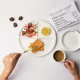 thumbnail image 4 of 8 Inch Bone China Plate Simple Porcelain Plate Three Compartments Breakfast Steak Round Ceramic Tableware Home Decor (Random Style), 4 of 4