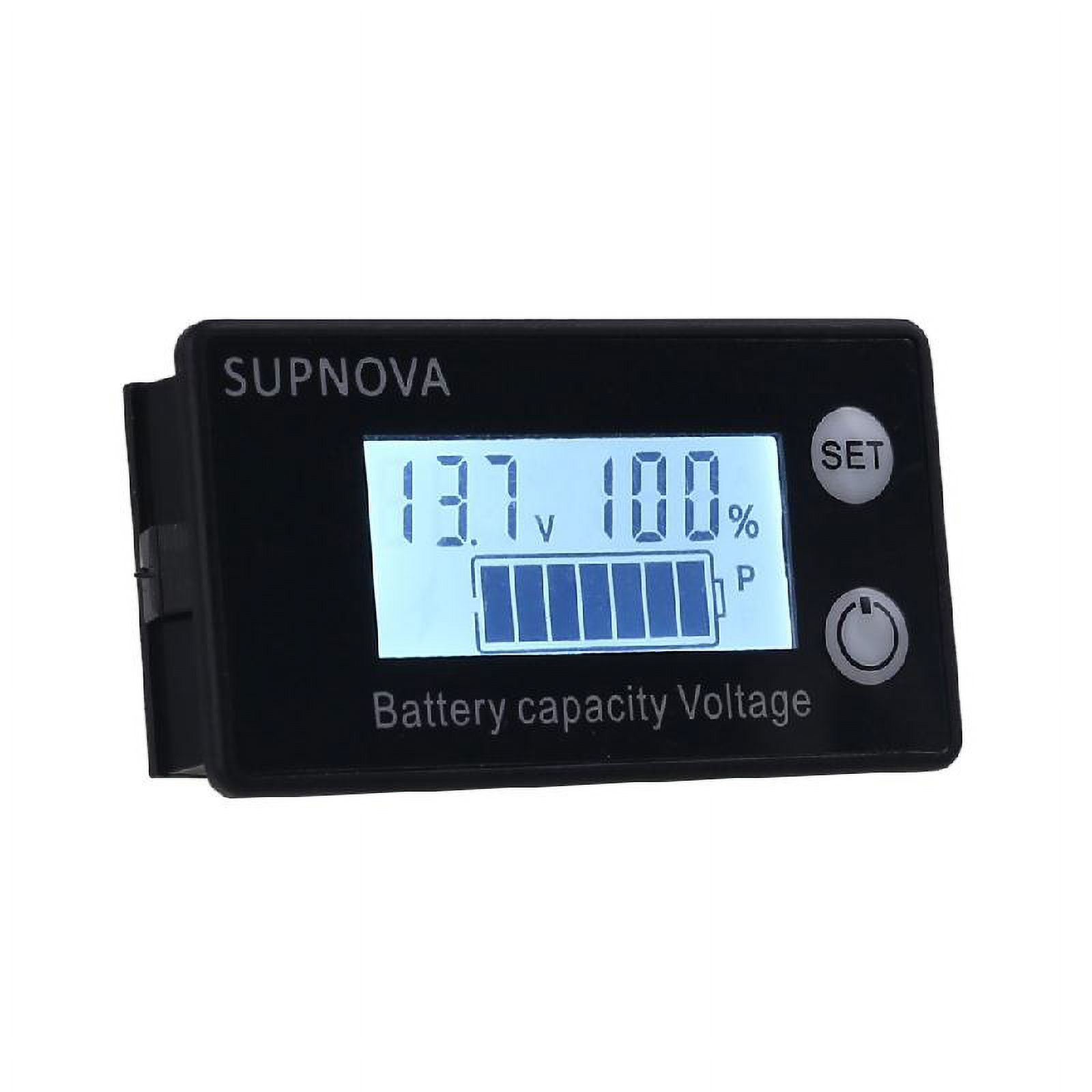 Necvior Battery Capacity for 12V 24V 48V 72V Acid Lithium LiFePO4 Car Motorcycle Voltmeter Panel