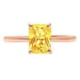 thumbnail image 4 of 1.75 ct Radiant Cut Natural Citrine Solitaire 18K Rose Gold Womens Engagement Ring, 4 of 5