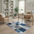 thumbnail image 2 of ODIKA Livingroom Abstract Minimalist Geometric Contemporary Block Neutral Stain Resistant Low Profile for Dorm Room, Small Living Apartment, 2 of 7