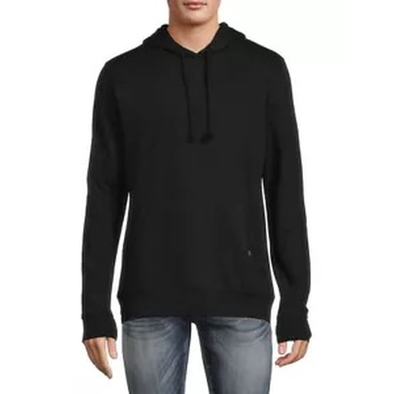 Threads 4 Thought Men's Classic Drawstring Hoodie Long Sleeve Pullover, Black S