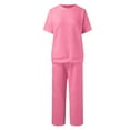 thumbnail image 4 of European And Autumn New Loose Solid Color Casual Suit Textured Drawstring Sports Two Piece Suit For Women Ski Pants Bibs Wedding Guest Jumpsuit for Women Wedding Guest Dresses for Women Tuxedo Pant, 4 of 6