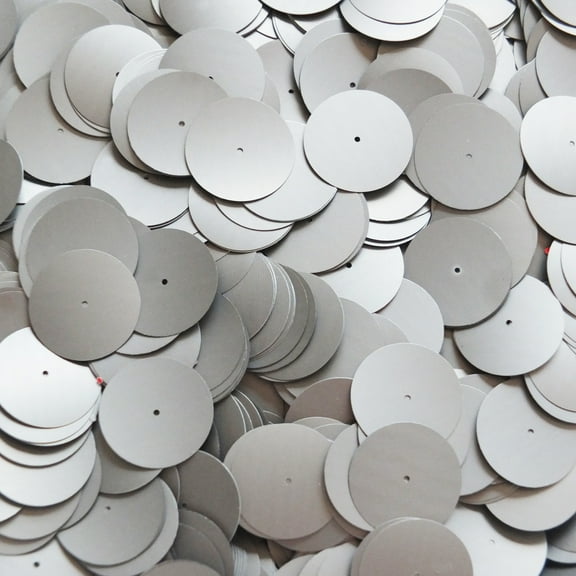 Silver Sequins 20mm Matte Silk Frost Made in USA