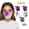 Cotonie Adult Disposable Face Masks 50PCS Adult's Three-Layer Protective Dust-Proof Tie-dye Print Disposable Mask