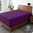 thumbnail image 3 of Sábana Ajustable Bolsillo Extra Profundo 22' Bare Home Colección Premium 1800 Tamaño Twin-XL Color Ciruela, 3 of 7