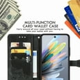 thumbnail image 6 of Allytech for Motorola Edge (2024) Wallet Case, Luxury PU Leather with Embossed Pattern, Magnetic Clasp Kickstand Card Cash Slots Shockproof Slim Flip Case with Hand Strap for Women Men - Black, 6 of 6