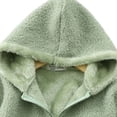 thumbnail image 3 of Cethrio Girls Fleece Jackets, Zip up Hooded Long Sleeve Warm Winter Outerwear Green Size 5-6T, 3 of 4
