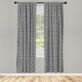 thumbnail image 3 of Ambesonne Bohemian Curtains, Triangles Minimalist, Pair of 28"x63", Black White, 3 of 5