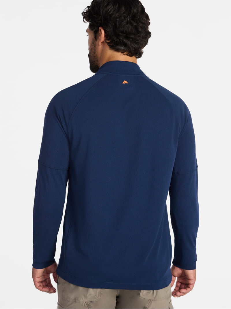 Ozark Trail Men's and Big Men's Textured Quarter Zip Pullover