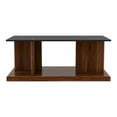 thumbnail image 3 of Furniture of America Thame Glass Top 2-Piece Coffee Table Set in Dark Walnut, 3 of 10