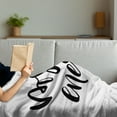 thumbnail image 3 of Positive Energy Soft Flannel Fleece Throw Blanket, Vibes Themed Calligraphic Image of Cursive Lettering Words, Cozy Plush for Indoor and Outdoor Use, 70" x 90", Charcoal Grey White, by Ambesonne, 3 of 5