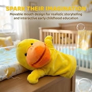 4 Pcs Plush Hand Puppet Set (Blue Donkey + Cow + Yellow Duck + Zebra), the Puppet Type Perfect for Storytelling,Teaching,Preschool,Birthday Gifts