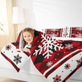 thumbnail image 4 of Castle Fairy Xmas Snowflake 3 Pieces Queen Comforter Set for Teens Boys Girls,Geometric Plaid Grid Ultra Soft Bedding Sets,Merry Christmas Bedding Comforter Set,Ultra Soft Home Decor, 4 of 8
