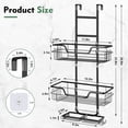 thumbnail image 2 of Over the Door Shower Caddy, 3-Tier Rustproof Bathroom Organizer with Hooks, No Drilling Hanging Shower Shelf for Shampoo and Toiletries, Black, 2 of 6