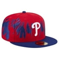 thumbnail image 3 of Men's New Era Red/Royal Philadelphia Phillies Retro Pattern 59FIFTY Fitted Hat, 3 of 6