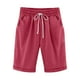 thumbnail image 2 of Bermudas AURIGATE para mujer, pantalones cortos de jersey con bolsillos, para yoga, caminar, atletismo, largos, hasta la rodilla., 2 of 5