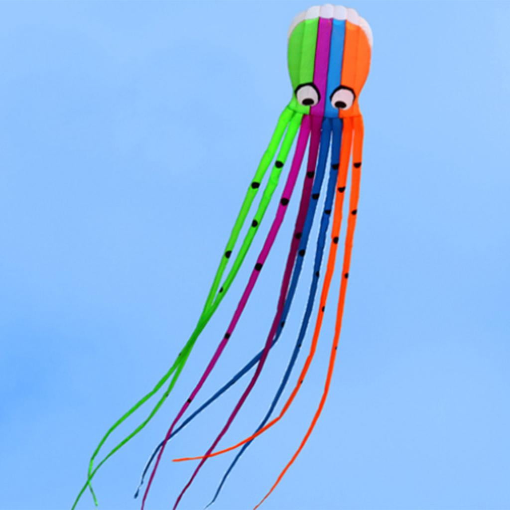 harayaa 8M Nylon Octopu Kite with Handle & String, Garden Activities Tool Huge Parafoil Colorful