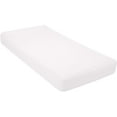 thumbnail image 2 of 100% Jersey Knit Cotton Fitted Crib Sheet, For Standard Crib and Toddler Mattresses Solid White, Soft & Breathable, for Boys and Girls, Size 28"x 52"x 9’’ Pack of 2, 2 of 4