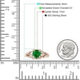 thumbnail image 7 of Round Split Shank Ring Green Emerald Cubic Zirconia Rose Tone 925 Sterling Silver, Size 5, 7 of 7