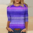 thumbnail image 2 of Jsaierl 3/4 Sleeve Womens Tops Casual Crew Neck Shirts Fashion Print Petite Blouses Classic Cotton Tunic Top S-5XL, 2 of 6